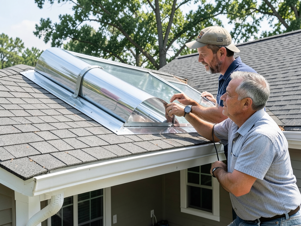 Adding natural light to dark rooms with sun tunnel